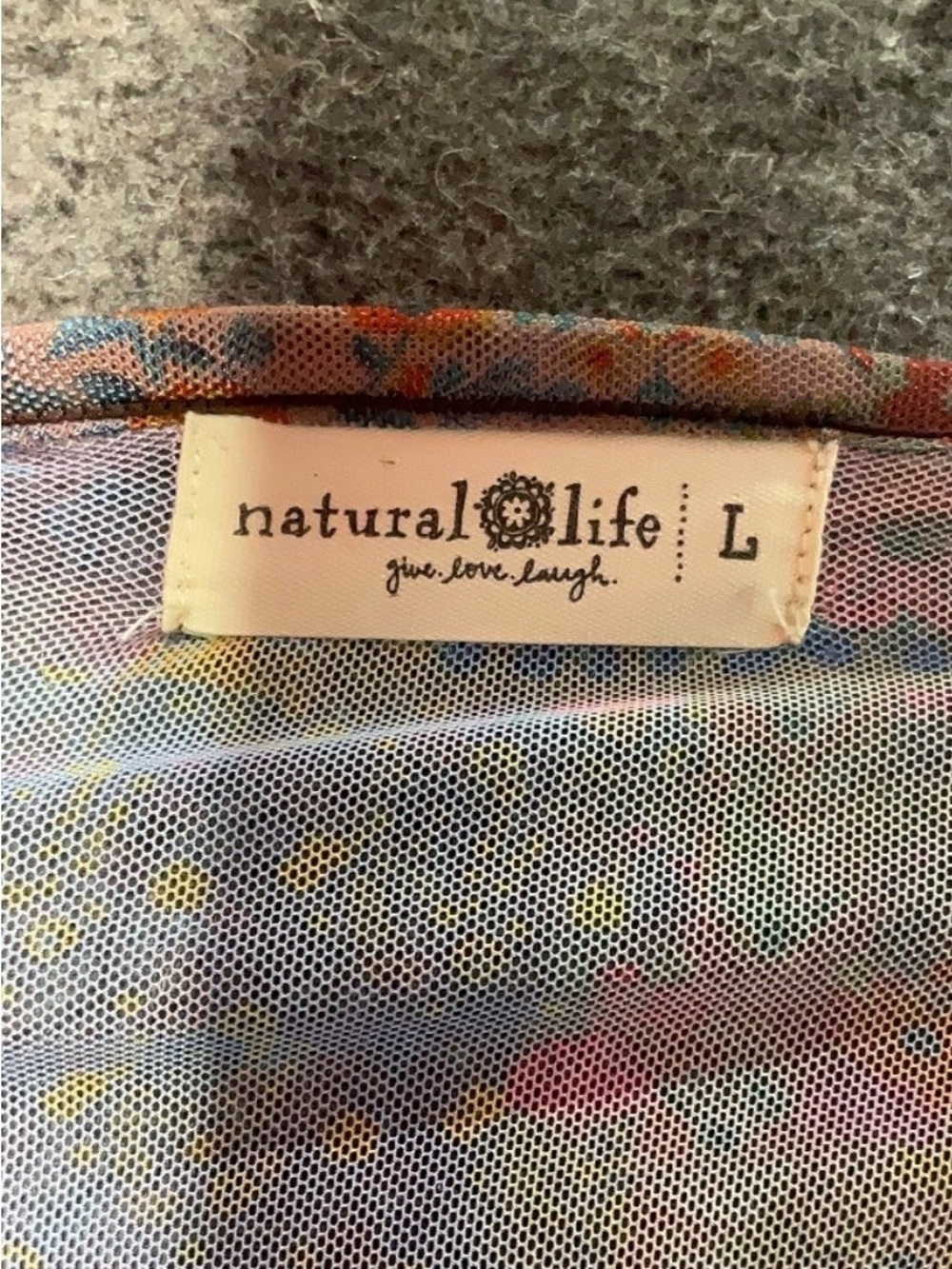 NATURAL LIFE Multicolor Floral Patchwork Scoop Neck Short Sleeve Top - Picture 2 of 11